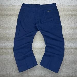 Vintage 90s Walls Work Pants 32x30 Baggy Fit Navy Blue Canvas Cotton Fleece